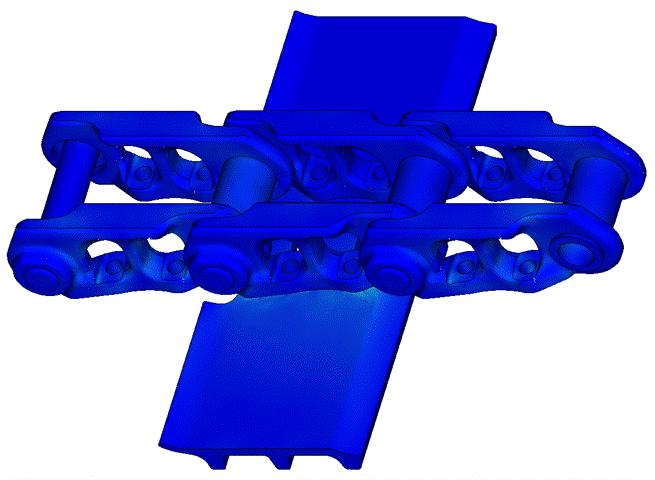 A GIF animation illustrating the heat conduction of track components.